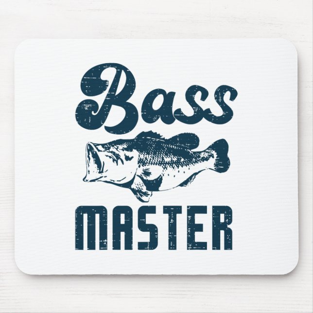 Fishing B Master Funny Largemouth Angler Men Women Mousepad (Vorne)