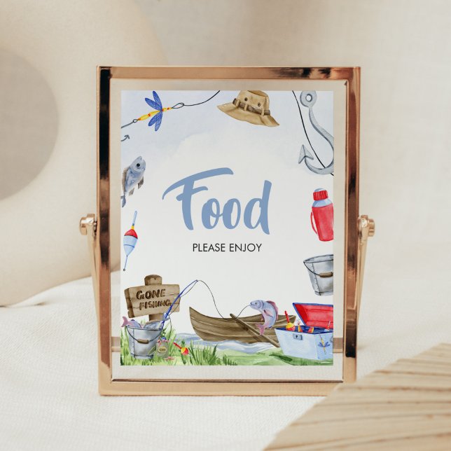 Fishing Baby Shooting Food Poster (Little Fisherman Baby Shower Food SIgn)