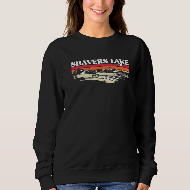 Fishing Boating Camping Lake Vacation Shavers Lake Sweatshirt (Vorderseite)