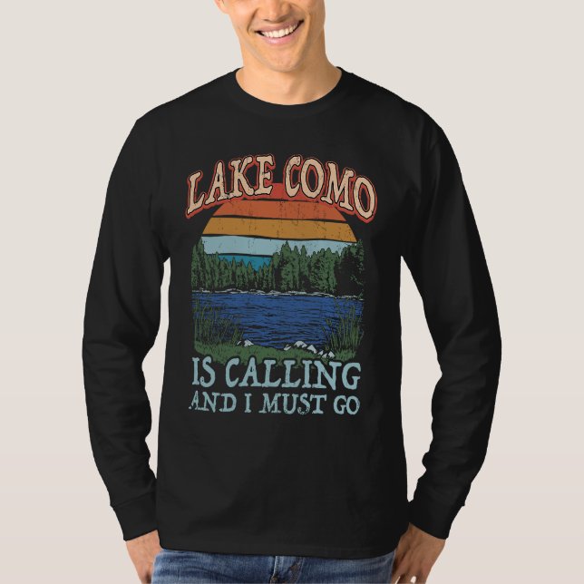Fishing Boating Camping Retro Lake Vacation Lake C T-Shirt (Vorderseite)