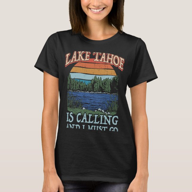 Fishing Boating Camping Retro Lake Vacation Lake T T-Shirt (Vorderseite)