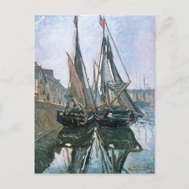 Fishing Boats at Honfleur by Claude Monet Postkarte (Vorderseite)