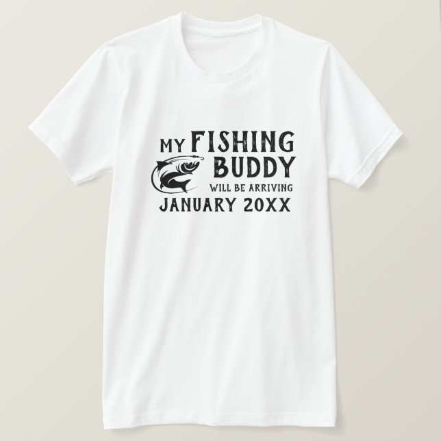 "Fishing Buddy" Baby Announction T - Shirt (Design vorne)
