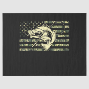 Fishing Camouflage USA Flag Bass Fisher Seidenpapier