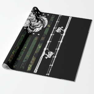 Fishing Camouflage USA Flag Bass Fisherman Geschenkpapier