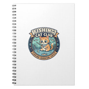Fishing Cat Süße Katze T-Shirt Design - Fishing Ca Notizblock