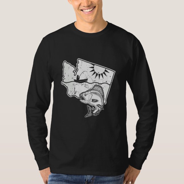 Fishing Cool Washington State Design T-Shirt (Vorderseite)