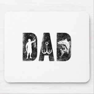 Fishing Dad Geburtstag Clic Fettgedruckte Schrift Mousepad