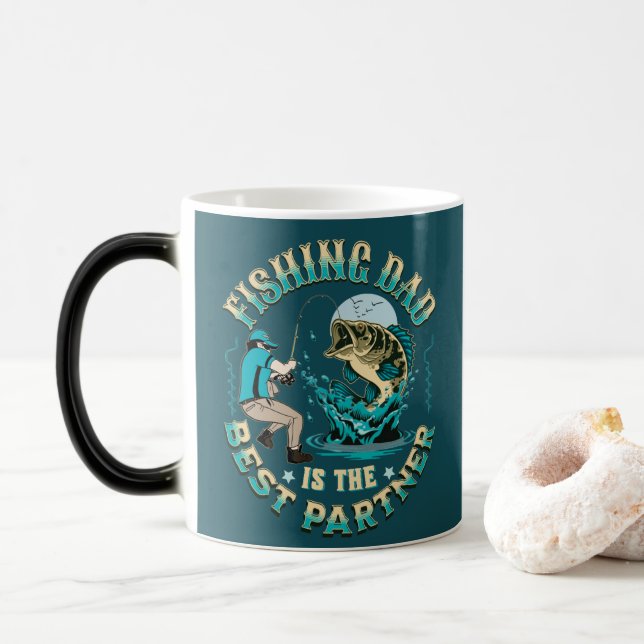 Fishing Dad Is The Best Partner Verwandlungstasse (Mit Donut)