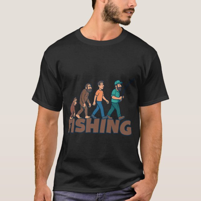 Fishing Evolution Comic Edition â€“ Lustiger Fisch T-Shirt (Vorderseite)