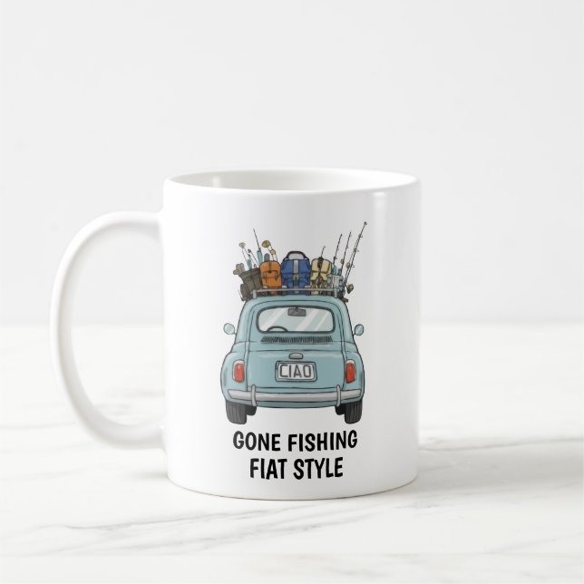 Fishing Fiat Car  Kaffeetasse (Links)