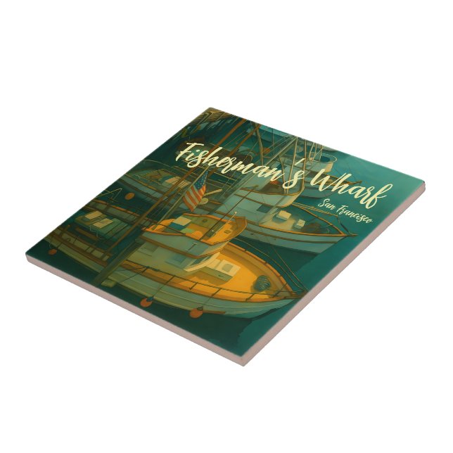 Fishing Fleet at Fisherman’s Wharf, San Francisco Fliese (Seite)