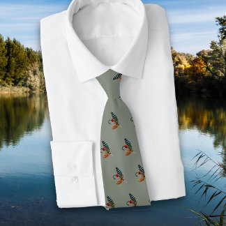 Fishing Flies Freshwater Fisherman Krawatte