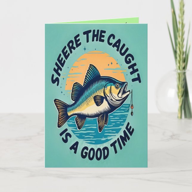 Fishing for Happiness, Folded Greeting Card Karte (Vorderseite)