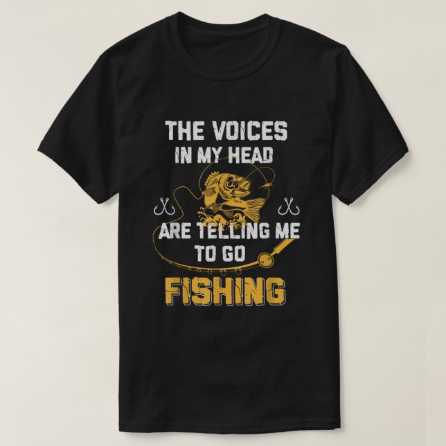 Fishing Funny Fisherman The Voices in my head T-Shirt (Design vorne)