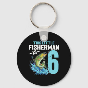 Fishing Geburtstagsshirt 6 Jahre alter Junge Fisch Schlüsselanhänger