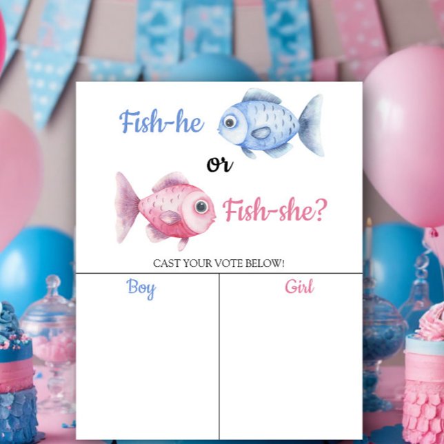 Fishing Gender reveal He or She chart Poster (Von Creator hochgeladen)