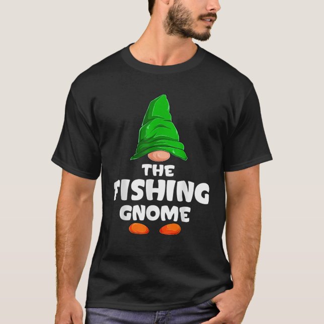 Fishing Gnome Matching Family Group Christmas Part T-Shirt (Vorderseite)