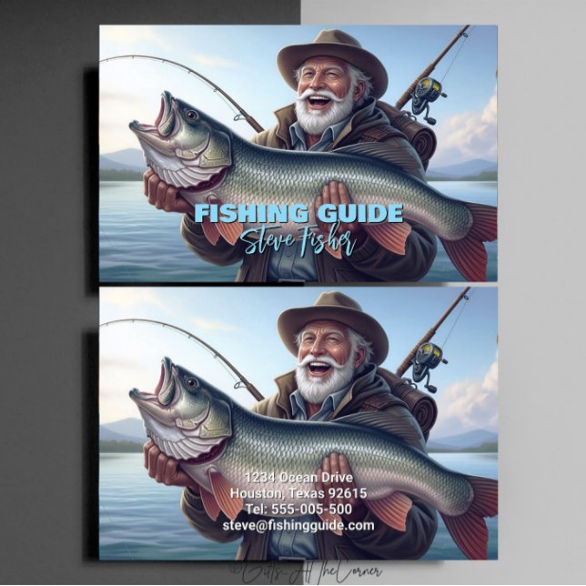 Fishing Guide Fisherman Fish Lake Ocean Visitenkarte (Von Creator hochgeladen)