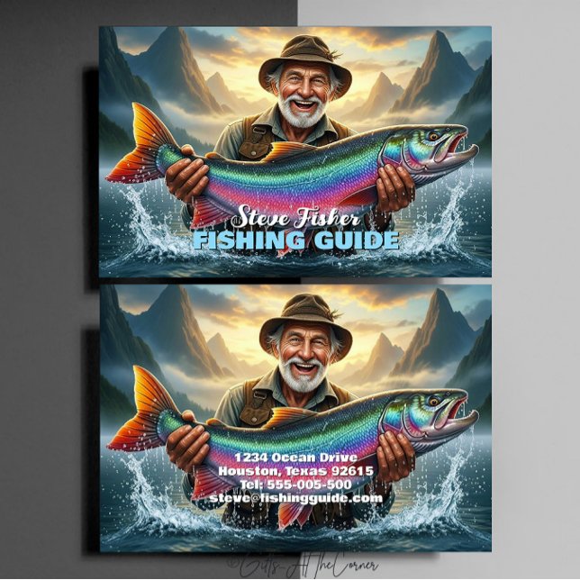 Fishing Guide Fisherman Fish Lake Ocean Visitenkarte (Von Creator hochgeladen)