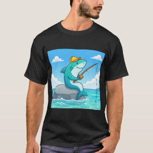 Fishing Hai – Whimsical-Ozean Humor Design T-Shirt
