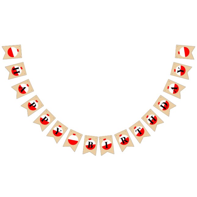 Fishing Happy Birthday Bobber Wimpelkette (Alle)