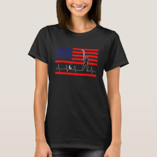 Fishing Heartbeat Amerikanisches Angeln 4. Juli Pa T-Shirt