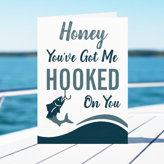 Fishing Hooked on You Funny Happy Birthday Karte (Von Creator hochgeladen)