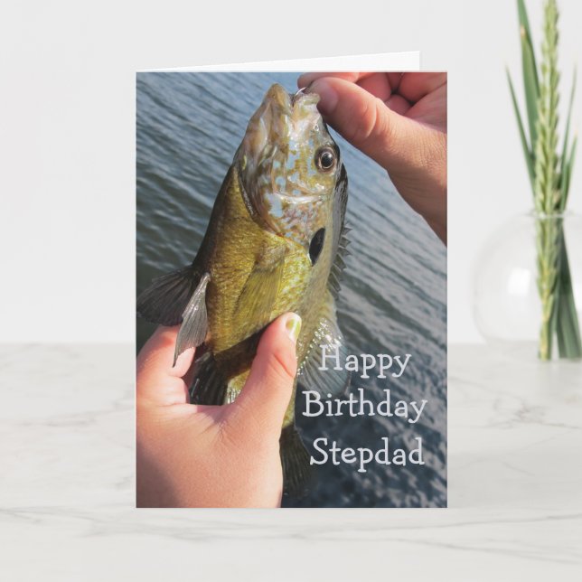 Fishing Humor Stepdad Birthday Fisherman Karte (Vorderseite)