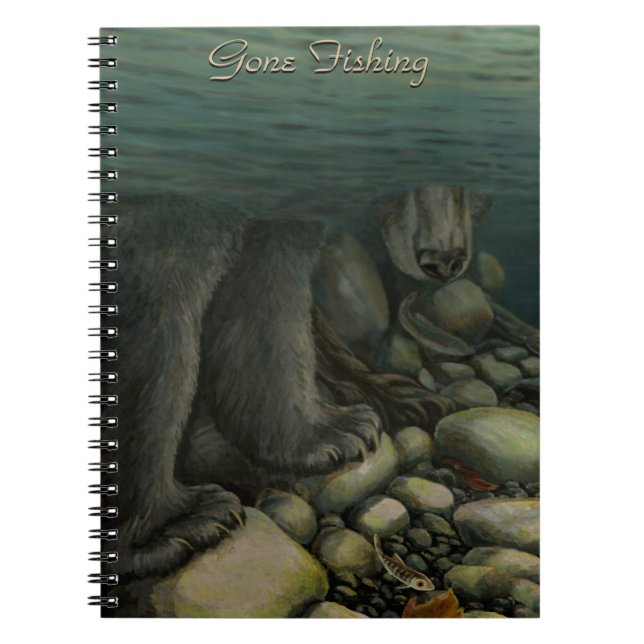 Fishing Journal Custom Bear Wildlife Art Notebook Notizblock (Vorderseite)