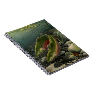 Fishing Journal Custom Coho Salmon Art Notebook Notizblock