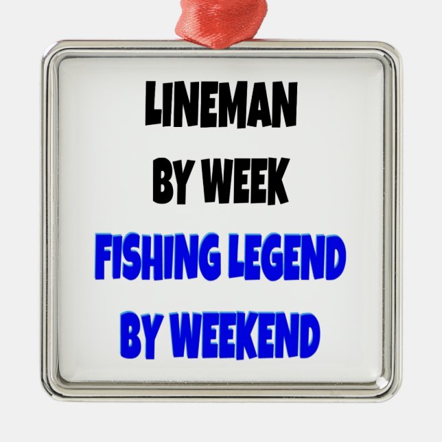 Fishing Legend Lineman Silbernes Ornament (Vorne)