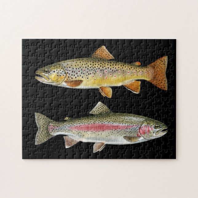 Fishing Lover  – Trout Fishing Design Puzzle (Horizontal)