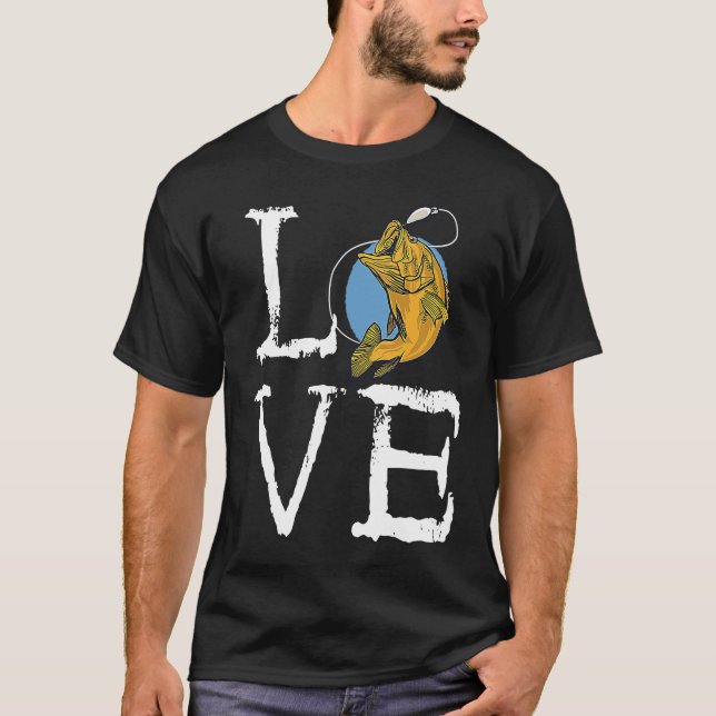 Fishing lovers, fishermen, fishing, fish, love, ho T-Shirt (Vorderseite)