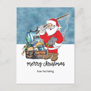 Fishing Lovers Weihnachtsferien mit Santa Fish Feiertagspostkarte