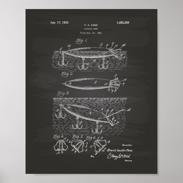 Fishing Lure 1923 Patentenkabine Poster (Vorne)