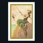 "Fishing Mermaid" Art Deco Print ca. 1928 Poster<br><div class="desc">13x19 Art Deco Print mit dem Titel Fishing Mermaid by Carlo Chiostri ca. 1928</div>