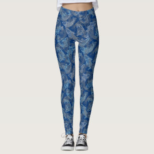 Fishing-Muster Work 01.b Blue BG Leggings