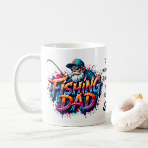 Fishing Papa Fischer Graffiti Zitat Kaffeetasse