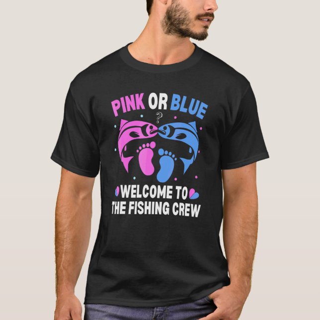 Fishing Papa Pink oder Blau Willkommen beim Fishin T-Shirt (Vorderseite)