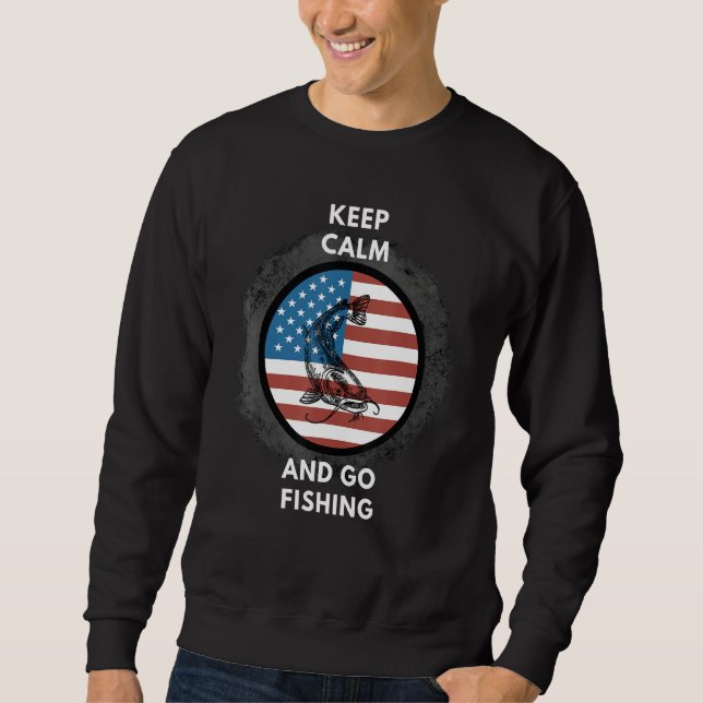 Fishing Patriotic American flag Sweatshirt (Vorderseite)