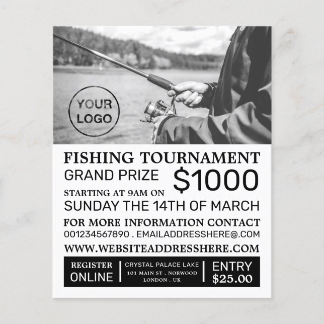 Fishing Portrait, Fishing Tournament Event Advert Flyer (Vorne)