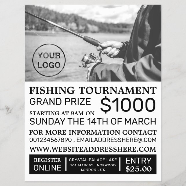Fishing Portrait, Fishing Tournament Event Advert Flyer (Vorne)