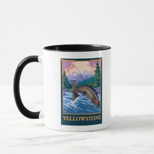 Fishing Scene - Yellowstone Nationalpark Tasse (Links)