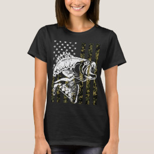 Fishing T-Shirt Tarnmuster USA-Flagge für Bass-Ang