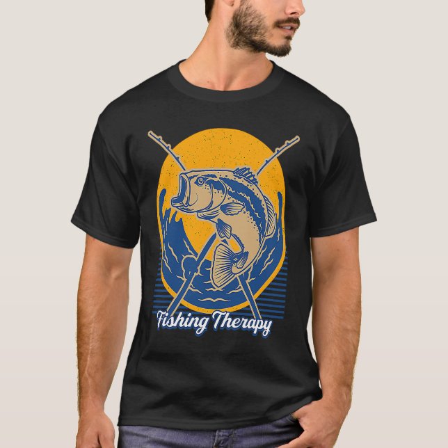 Fishing Therapy Happiness Fisherman Positive Fish  T-Shirt (Vorderseite)