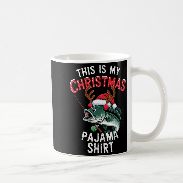 Fishing This Is My Christmas Pajama B Fish Santa H Kaffeetasse (Rechts)