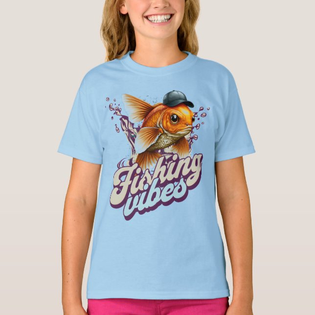 Fishing Vibes Kinder T-Shirt (Vorderseite)