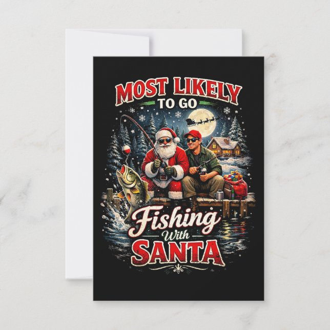 Fishing with Santa Dankeskarte (Vorderseite)