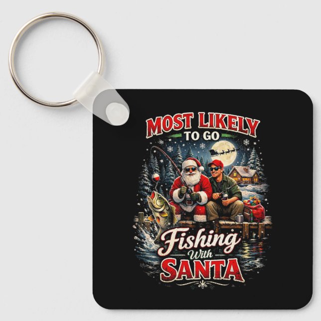 Fishing with Santa Schlüsselanhänger (Vorderseite)
